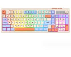 NAXSIR Draadloos Mechanisch Gaming Toetsenbord - Dual Mode (Bluetooth + 2.4G) met RGB Achtergrondverlichting - Geschikt voor PC, Mac & Gaming - Snelle Respons & Klikbare Switches