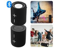 Cheqo® Magnetische Dual Bluetooth Speaker - Draadloze Speaker - Draadloos & Compact - Krachtig Geluid - Zwart