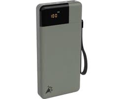 Aqiila Powerbank 20000 mAh | Power Bank 65W voor laptop, smartphone enz., snelladen PD & Quick Charge | LCD scherm, 2x USB-C, 1x USB-A | noodstroomvoeding Powerbird mosgroen in plasticvrije verpakking