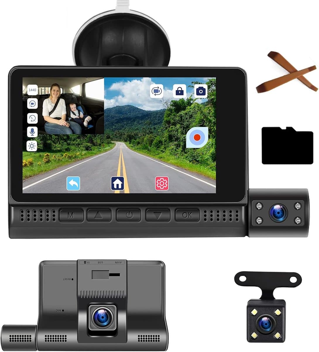 Dashcam voor Auto - Dual - Camerabewaking - Full HD - Zwart — afbeelding 1