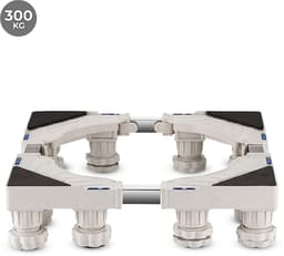 HCH Wasmachine Verhoger - 12 Poten - Anti Slip - Tot 300 KG Draagkracht - Verstelbaar - Wasmachine Opbouwmeubel - Witgoed Verhoging - Geschikt voor Wasmachine, Droger, Koelkast, Diepvries en Fornuis - Wit — thumbnail 1