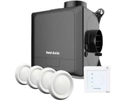Vent-Axia Multihome BPD basis Pakket 300 m³/h + vochtsensor + RFT bediening batterij + 4 ventielen - perilex stekker — afbeelding 1