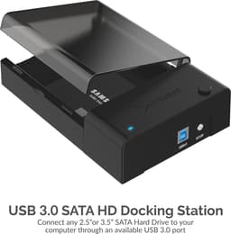 Docking station voor 2,5/3,5 inch SATA SSD/HDD - USB 3.2 Gen1 met 12V voeding en 1,8m kabel — thumbnail 3
