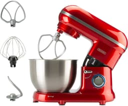 Bourgini Classic Kitchen Chef Keukenmachine - 4.5L Mengkom - Keukenmixer - Keukenrobot - 1300W- Rood — thumbnail 1