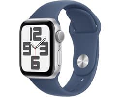 Apple Watch SE 2024 GPS 44mm Silver Aluminium Case with Denim Sport Band - M/L