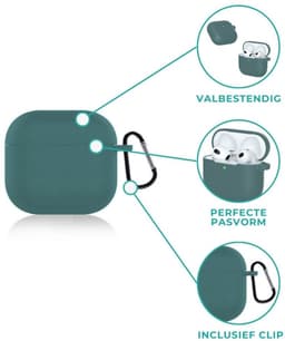 ShieldCase Siliconen Hoesje Geschikt voor Airpods 4 - Siliconen Case voor Apple Airpods 4 Case Hoesje - Donkergroen — thumbnail 1