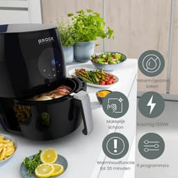 BROCK Digitale Airfryer 3.5L – 1200W Heteluchtfriteuse Zonder Olie – PFAS-vrij, Antiaanbaklaag & Touchscreen – Zwart — thumbnail 11