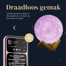 Denver Maanlamp 3D - Bluetooth Speaker Draadloos - Tafellamp Slaapkamer - Muzieksyncronisatie - Incl. Afstandsbediening - Maan lamp - LBS150 — thumbnail 2