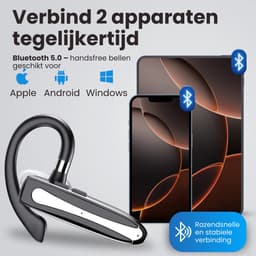Otiume - Draadloze Headset - Noise Canceling - Microfoon - Incl. Oplaadkoffer - Bluetooth 5.3 – Handsfree Bellen - Zwart/zilver — thumbnail 4