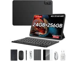 Blackview MEGA 2 Tablet Sets - Android 15 - 4G LTE+WiFi - 12 Inch - 24GB RAM - 256GB - Widevine L1 - 9000mAh - Grijs