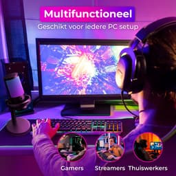 Nuvance Microfoon - Gaming Microfoon met Usb en Aux – Voor Pc en Console met Ruisonderdrukking - Microfoons - Mic - Rgb - Zwart — thumbnail 4