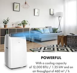 Klarstein Mobiele airconditioner met luchtafvoerslang, 3-in-1 airconditioner met ventilator, luchtontvochtiger & nachtmodus, Kleine & draagbare airconditioner voor thuis & op kantoor, Laag verbruik, 12000 BTU,35 kW - voor Kantoor — thumbnail 23