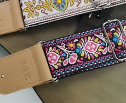 P&P® - Professionele Verstelbare Stevige Gitaarband - Guitar strap Band - Luxe Gitaarriem - Bas/Elektrische /Akoestische/ Klassieke Gitaar - Geborduurd Roze — thumbnail 2