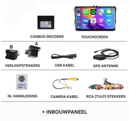Autoradio 2/32GB met Carplay en Android Auto | Geschikt voor Vw volkswagen Golf 5 & 6 Polo Caddy Bora Jetta Transporter T5 Touran Passat scirocco 2003-2017 | radio met navigatie | 2006 2007 2008 2009 2010 2011 2012 2013 2014 2015 | Rns mk5 A6 R b6 — thumbnail 4