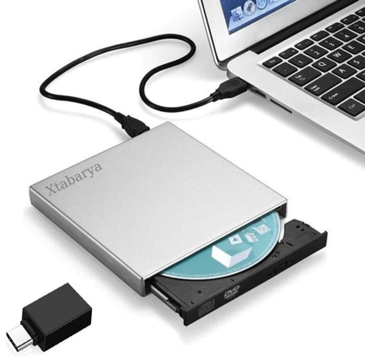 CD-ROM Speler Externe Dvd Usb 2.0 DVD-ROM Drivecd Rw  Optische Drive Recorder Draagbare Voor Macbook Laptop Computer Pc Windows 7/8 — afbeelding 1