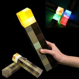 MineCraft - Nacht - Lamp - 4 Kleuren - Torch - Verlichting - Game - Zaklamp - Brownstone - LED - Nachtlampje - USB - Oplaadbaar - Slaapkamer - Decoratie - Tafellamp - Cadeaulamp - Voor - Kinderen - Bedlampje - MineCraftion - Movie — thumbnail 4