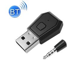 USB 4.0 Bluetooth Adapter - Zender & Ontvanger voor o.a. PS4, PS5, Switch, PC - met 3.5mm jack AUX - Draadloze Audio via USB - zwart
