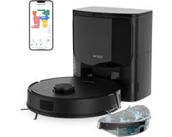 MYBOT X9 PRO - Robotstofzuiger Met Dweilfunctie - 6500PA Zuigkracht - Leegt Automatisch - Ideaal voor Huisdieren - Zelflerende Robotstofzuiger - Met Laadstation - Uitgebreide Mapping - LDS Laser Navigatie - Met leegstation