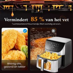 Digitale Airfryer XXL Hetelucht friteuse Sinaopus 8001-9L Grote Capaciteit voor 5 Personen-Snelle Opwarming-12 Voorgeprogrammeerde Functies-eenvoudig te reinigen-LED display — thumbnail 6
