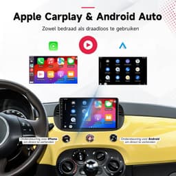 Boscer Autoradio - Geschikt voor Fiat 500 2007-2015 - Android 15 - Apple Carplay & Android Auto (Draadloos) - 4+64GB - 9 Inch HD IPS Touchscreen - GPS, WIFi, Bluetooth, USB, MP5 - Zwart - Achteruitrijcamera & Microfoon — thumbnail 3