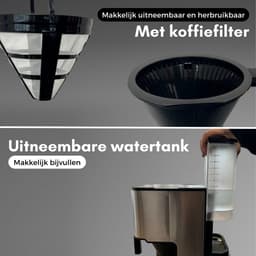 COOK-IT Koffiemachine met Bonen en Filterkoffie - Coffee Machine - Koffiezetapparaat met Display en Timer — thumbnail 3