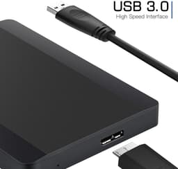 Harde Schijf Extern - Draagbare - 1TB Opslag - Zwart — thumbnail 3