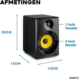 Set actieve studio monitors met standaard voor thuisstudio SMN30B 60W - Zwart — thumbnail 4