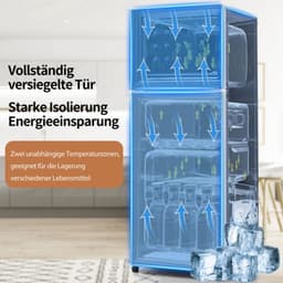Retro Koelkast - Koel- en vriescombinatie - 92L inhoud - Met vriesvak (28L) - 45db — thumbnail 5