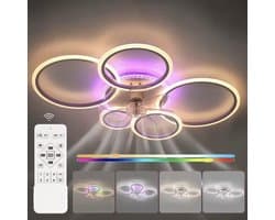 Equivera Plafonniere met Ventilator - Plafondventilator - Plafondventilator Afstandsbediening - Plafondventilator Slaapkamer - Plafond Ventilator met Verlichting - RGB 12 Kleuren - Plafondlamp - Plafonniere - Ideaal voor in uw slaapkamer! — afbeelding 1
