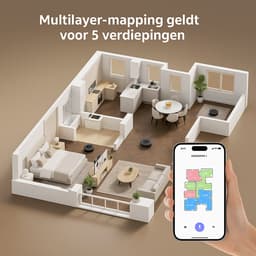 Robotstofzuiger TEENDOW D10Smax met 3 zuigstanden tot 4500Pa, 250 ml watertank, LDS-laserdetectie, app- en Google-assistentbesturing, lange accuduur van 120 minuten, stil (<70dB), en automatische oplading. — thumbnail 8