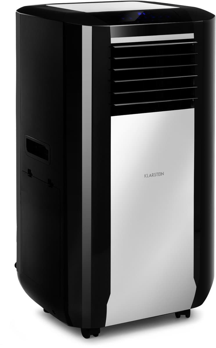 Klarstein airconditioner, 5-in-1 mobiele airconditioner, luchtontvochtiger, ventilator, nachtmodus, antibacteriële luchtreiniger, zeer stille & mobiele airconditioner met luchtafvoerslang, 15000 BTU, pikzwart,4 kW voor 72 m² - Afstandsbediening — afbeelding 1