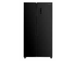 Heinner HSBS-HM532NFGBKE++ Amerikaanse Side-by-Side Koelkast – 532 L – No Frost – Smart Eco Functie – Snel Koelen – Deur-alarm – Zwart Glas – 5 Jaar Garantie