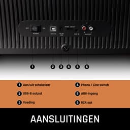 Lenco Bluetooth Platenspeler - 4 Ingebouwde Speakers - Platenspeler op poten - Lenco Expertise lijn - Platenspeler meubel - LS-570OK - Eikenhout — thumbnail 4
