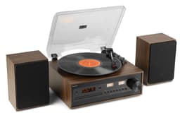 Platenspeler met speakers - Audizio Boston platenspeler Bluetooth, CD speler en DAB radio - Houtlook — thumbnail 1