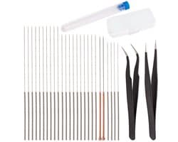 28 stuks - 3D Printer Nozzle Schoonmaak Set - 3D-printermondstuk reinigingsset - roestvrij staal - extruder mondstuk reiniger - Roestvrij staal Naalden