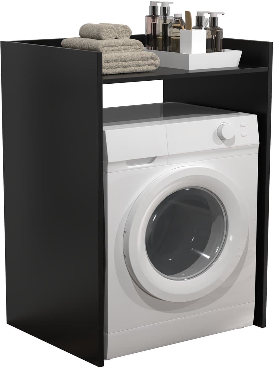 Wasmachine kast - wasmachine ombouw kast - wasmachine meubel - zwart — afbeelding 1