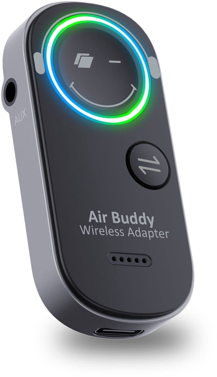 Caliber Airbuddy Pro Bluetooth Receiver & Bluetooth Transmitter - 2 in 1 - Gebruik je eigen draadloze koptelefoon in het vliegtuig - Bluetooth Ontvanger & Bluetooth Zender (PMR206BT) — afbeelding 1