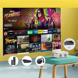 JMZR® Mini Beamer - Projector met Wifi - Bluetooth - Wit — thumbnail 4