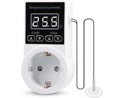 Thermostaat Digitale temperatuurregelaansluiting - Verwarmingsthermostaat met NTC-sonde - Voor verwarmingsapparatuur - Digitale thermostaataansluiting voor kaskoeling