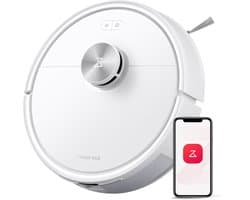 Roborock Q7 M5–Robotstofzuiger met dweilfunctie–10000 Pa sterke zuigkracht–Dubbel antiklitsysteem– 150 min gebruiksduur– LiDAR-navigatie–Stofzuigerrobot voor tapijt– Dierenharen–Wit–Q5 PRO Upgrade