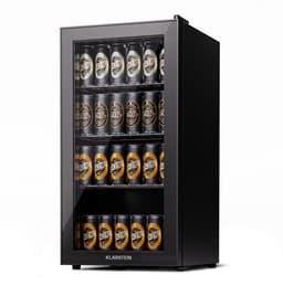 Klarstein koelkast met glazen deur, stille roestvrijstaal koelkast, indoor/outdoor drankenkoelkast, smalle wijnkoelkast voor dranken, 74L koelkast met uitneembare schappen, 3-18°C - 45 cm - Touch - RVS - Wijnklimaatkast - Wijnkast — thumbnail 1