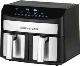 GOURMETmaxx Dubbelkamer Airfryer 2x 3,5L - Roestvrij staal | Airfryer Oven met synchroon-kookzones, timerfunctie & touchdisplay | energiezuinig frituren | 10 programma's | 2400 watt | heteluchtoven — thumbnail 18