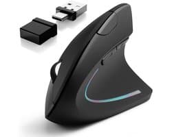 Gadgetplace Draadloze Muis Pro voor Laptop en Computer - Rechtshandig - Ergonomisch - Stille klik - USB C adapter - Zwart