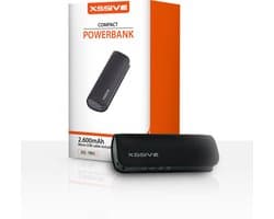 Xssive Powerbank Klein 2600 mAh Zwart - Mini Powerbank - Draagbare USB oplader - Powerbank voor oortjes, smartwatch, koptelefoon, smartphone en accessoires - Zwart