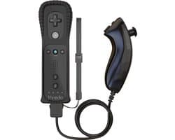Thredo Remote Controller + Nunchuk voor Nintendo Wii / Wii U (Motion Plus) - Zwart