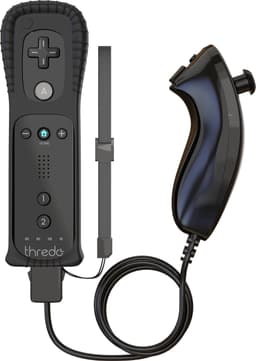 Thredo Remote Controller + Nunchuk voor Nintendo Wii / Wii U (Motion Plus) - Zwart — thumbnail 1