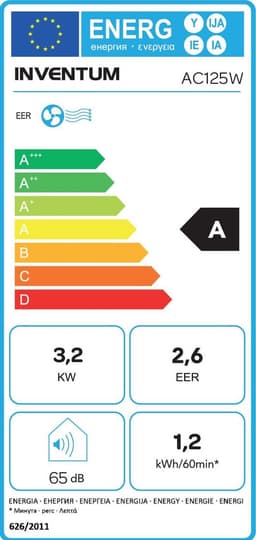 Inventum AC125W - Mobiele airconditioner - Airco - 3-in-1 functie - Afstandsbediening - Tot 105 m3 - 12000 BTU - Afdichtingskit - Wit — thumbnail 2