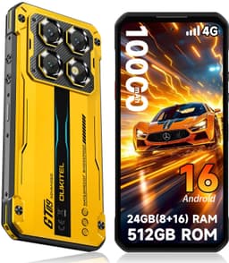 OUKITEL WP60 Rugged Smartphone - 4G LET - 24GB RAM - 512GB ROM - 7,2 inch 120Hz - 10000mAh 33W - 108MP Camera - Dual SIM - Android 15 - NFC GPS - geel — thumbnail 1