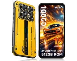 OUKITEL WP60 Rugged Smartphone - 4G LET - 24GB RAM - 512GB ROM - 7,2 inch 120Hz - 10000mAh 33W - 108MP Camera - Dual SIM - Android 16 - NFC GPS - geel