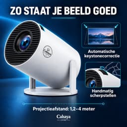 Cahaya Core - 4K ondersteuning - Pro versie - Mini Beamer - mini projector - draagbare beamer - projector / beamer - Geïntegreerd Android 14.0 systeem - Screen mirroring smartphone - Home cinema — thumbnail 5